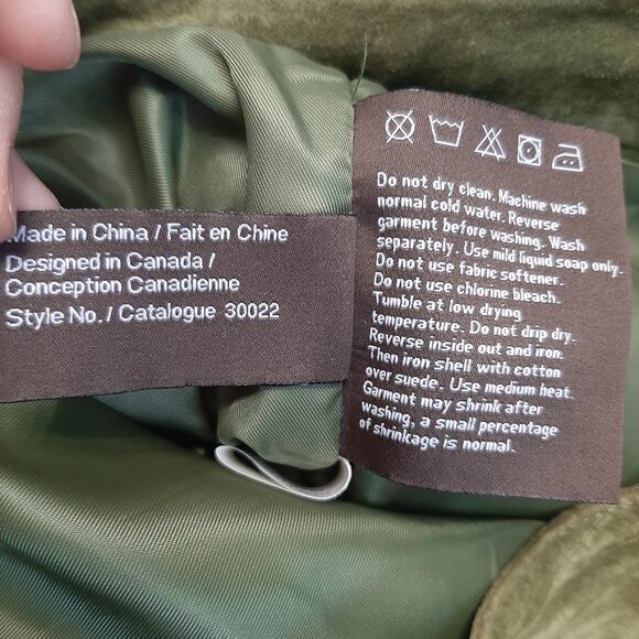 Danier Womens Khaki Green Suede Leather Boot Cut Pants Size 6 - Picture 10 of 10